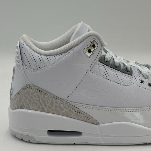 Nike Air Jordan 3 Retro White Metallic Silver Sneakers CT8532 111 Men Size 8 NEW main image 7